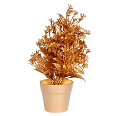 Arranjo decorativo metalizado c/vaso flor 22cm           cx:048