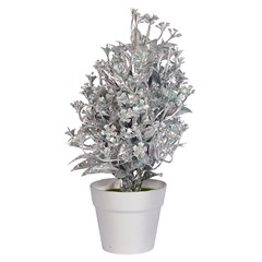 Arranjo decorativo metalizado c/vaso flor 22cm           cx:048