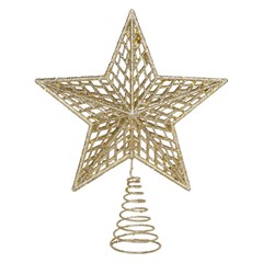 Ponteira estrela aramada glitter 21cm                         cx:048