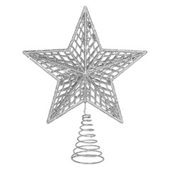 Ponteira estrela aramada glitter 21cm                         cx:048