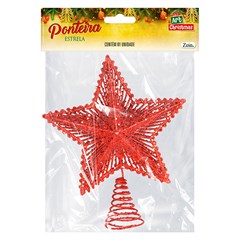 Ponteira estrela aramada raios glitter 23cm                          cx:048