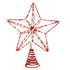 Ponteira estrela aramada lines glitter 23cm              cx:060