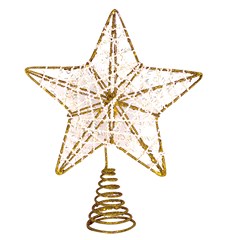 Ponteira estrela aramada lines glitter 23cm              cx:060