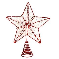 Ponteira estrela aramada lines glitter 23cm              cx:060