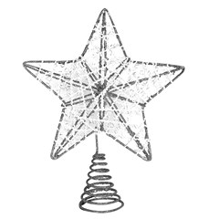 Ponteira estrela aramada lines glitter 23cm              cx:060