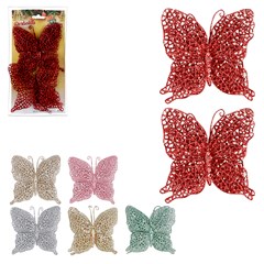 Borboleta glitter 12cm c/2pcs              cx:120