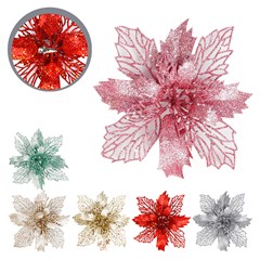 Flor gliter renda 17cm        cx:120