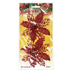 Flor glitter 2 camadas 10cm 2pcs       cx:180