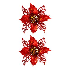 Flor glitter 2 camadas 10cm 2pcs       cx:180