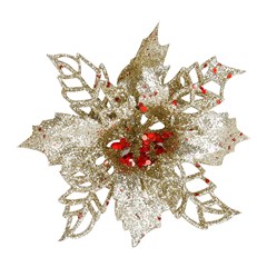 Flor glitter 2 camadas 10cm 2pcs       cx:180