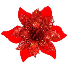 Flores glitter 3 camadas 13cm          cx:120