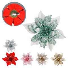 Flores glitter 3 camadas 13cm          cx:120