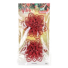 Flor glitter petala 10cm c/2pcs           cx:180