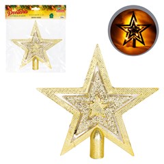 Ponteira estrela  18cm 21led             cx:120