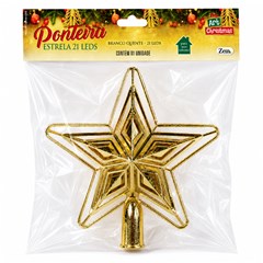 Ponteira estrela relevo 20cm 21led       cx:048