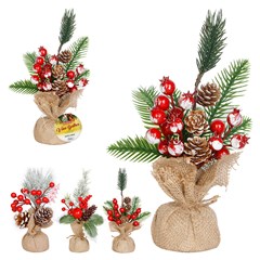 Arranjo decorativo c/vaso e cereja 24cm            cx:060