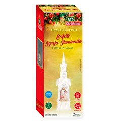 Enf igreja iluminada c/luz e agua 10x10x36cm       cx:006