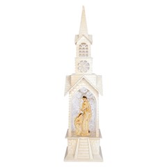 Enf igreja iluminada c/luz e agua 10x10x36cm       cx:006