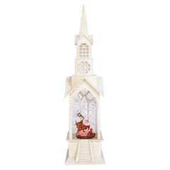 Enf igreja iluminada c/luz e agua 10x10x36cm       cx:006