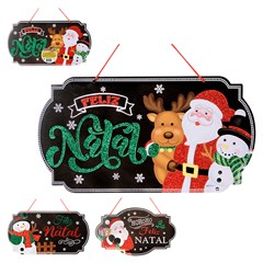Painel natalino feliz natal 26x44cm                        cx:060