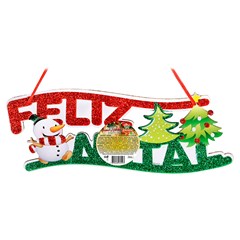Painel feliz natal c/luz 9x30cm             cx:060