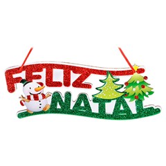 Painel feliz natal c/luz 9x30cm             cx:060