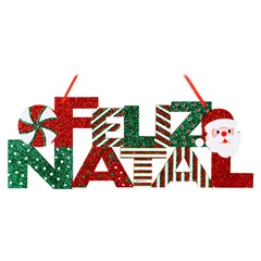 Painel feliz natal c/luz 9x30cm             cx:060