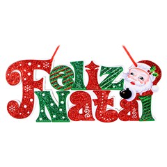 Painel feliz natal c/luz 9x30cm             cx:060