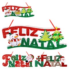 Painel feliz natal c/luz 9x30cm             cx:060