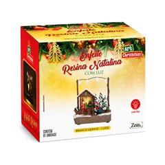 Enf resina natalina c/luz 8x12x13cm                 cx:024