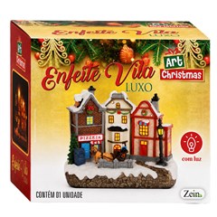 Enf resina vila luxo c/luz 10x13x15cm                    cx:012