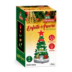Enf resina arvore decorada c/luz 10x21cm                 cx:012