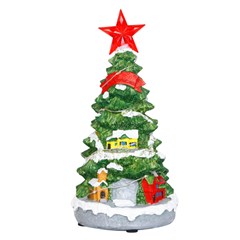 Enf resina arvore decorada c/luz 10x21cm                 cx:012