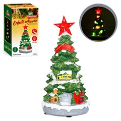 Enf resina arvore decorada c/luz 10x21cm                 cx:012
