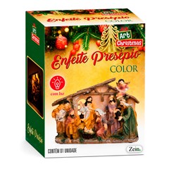 Enf presepio resina color c/luz 5x15x20cm                        cx:012