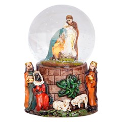 Enf globo de vidro resina presepio led 5x7cm   cx:048