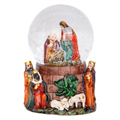 Enf globo de vidro resina presepio led 5x7cm   cx:048