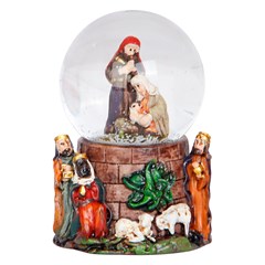 Enf globo de vidro resina presepio led 5x7cm   cx:048