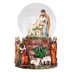 Enf globo de vidro resina presepio led 5x7cm   cx:048