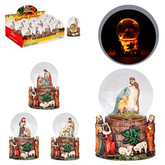 Enf globo de vidro resina presepio led 5x7cm   cx:048