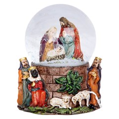 Enf globo de vidro resina presepio led 7x10cm  cx:024