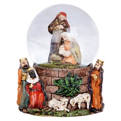 Enf globo de vidro resina presepio led 7x10cm  cx:024
