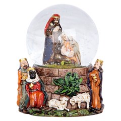Enf globo de vidro resina presepio led 7x10cm  cx:024