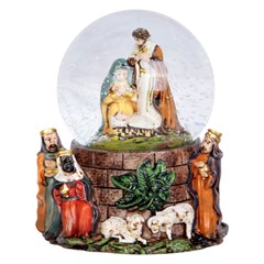 Enf globo de vidro resina presepio led 7x10cm  cx:024