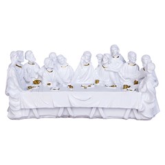 Enf presepio resina branca santa ceia 6x9x19cm          cx:024