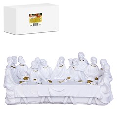 Enf presepio resina branca santa ceia 6x9x19cm          cx:024