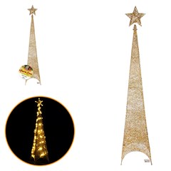 Arvore cone iluminada 3d 100led bco quente 150cm                  cx:008