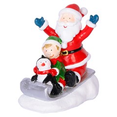 Enf ceramica papai noel no treno 6x11x9cm              cx:096