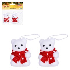 Enf urso isopor c/cachecol 7cm 2pcs                  cx:060