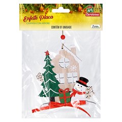 Enf placa madeira casinha c/arvore 12x13cm                     cx:120
